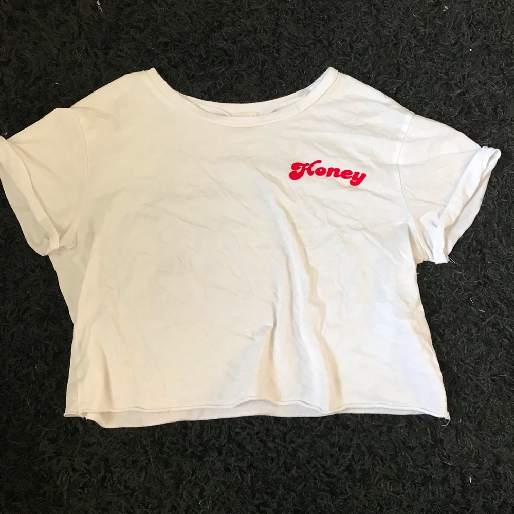 Cropped white T-shirt